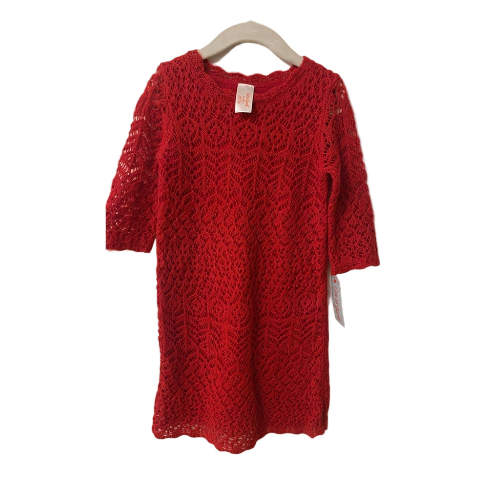 Cat & Jack Red Crochet Dress
